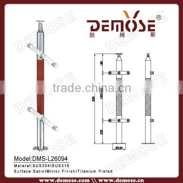 quality stainless steel and wood newel post