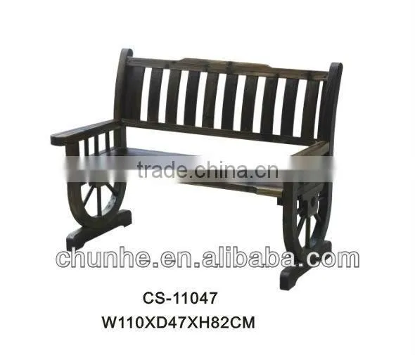 wooden wheel bench