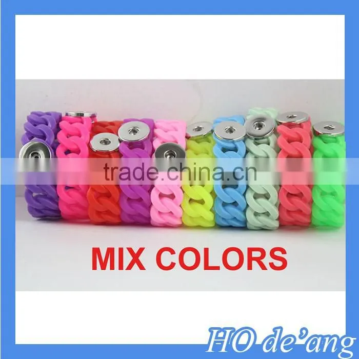Hogift Fashion Silicone Bracelet DIY Personalized Buttons Bracelet