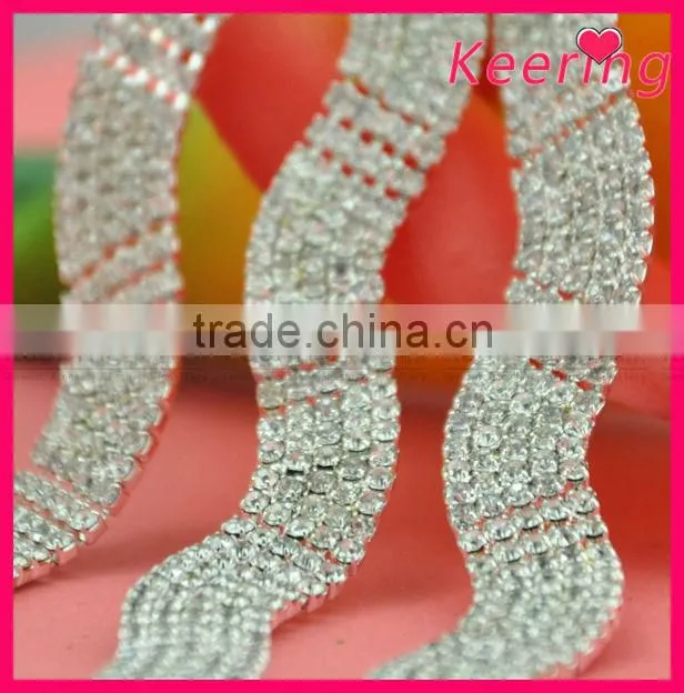 wholesale 5 rows crystal rhinestone bridal chain trimming WRC-238
