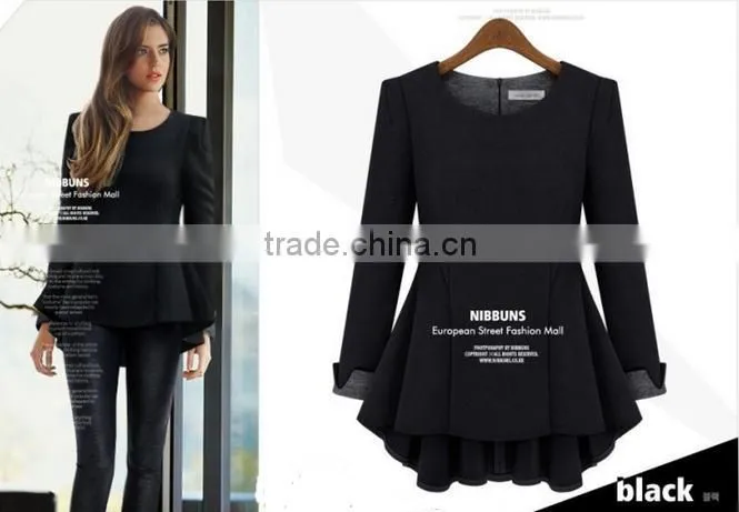 2014 new arrival long sleeve plus size wool knitted sweater for women