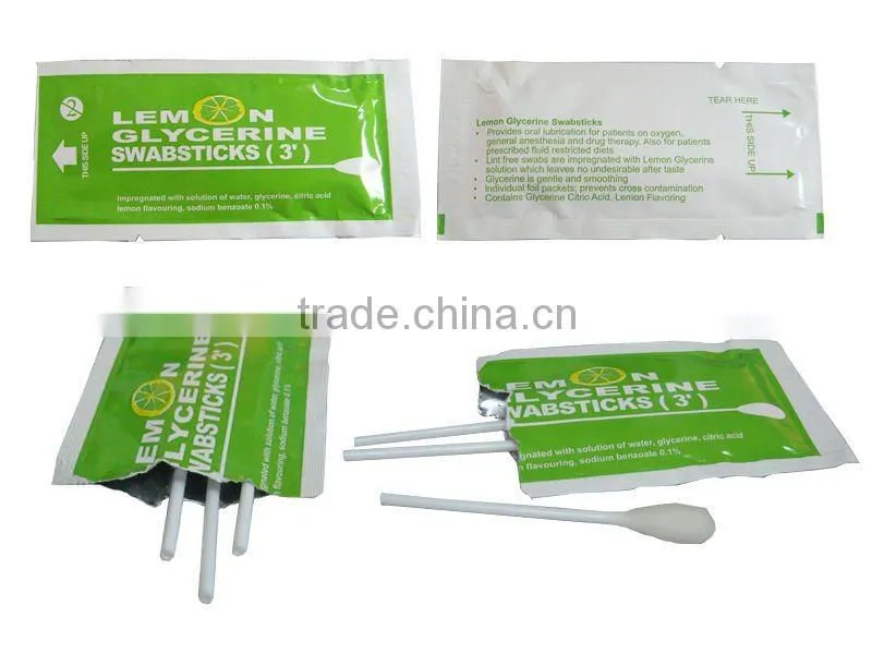 Disposable medical Lemon glycerine swabstick