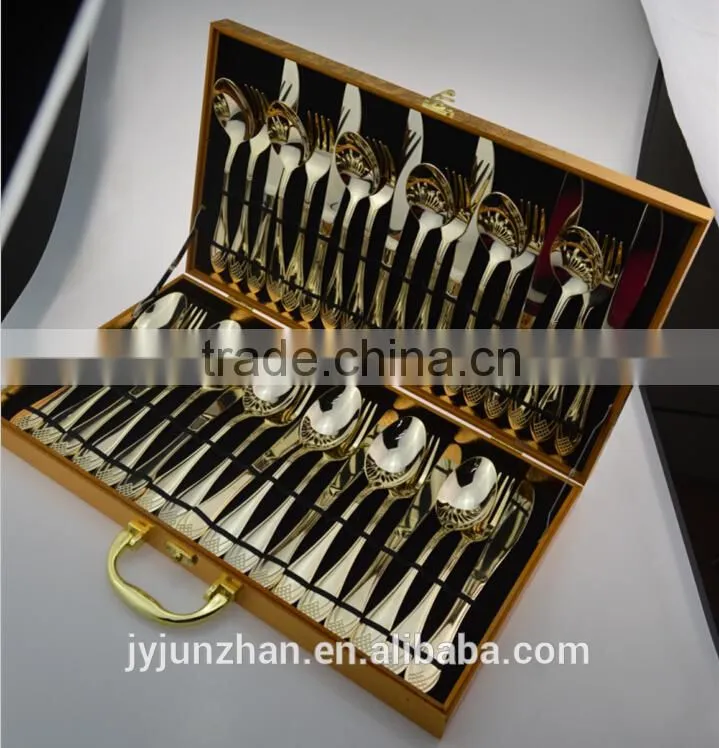 Perfect gold stainless table knife with high mirror polishing and low price