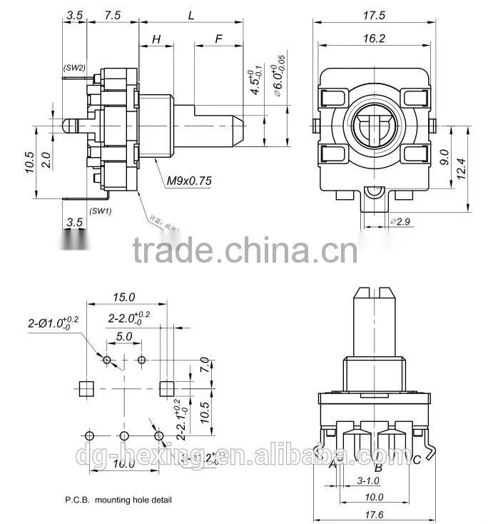 16mm japan rotary encoder for home appiances EC16S