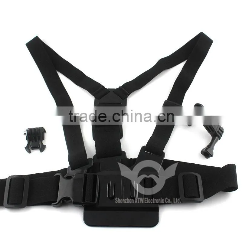 A Model:chest body stra chest belt for Gopro Hero 2/3/3+/4/4 Session, gopro accessories with 3-way adjustment base