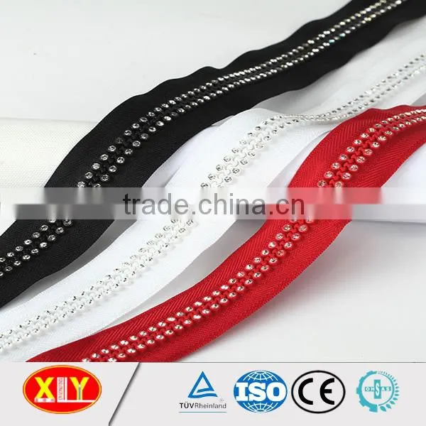 China XLY zipper #5 open end double stone diamond zipper