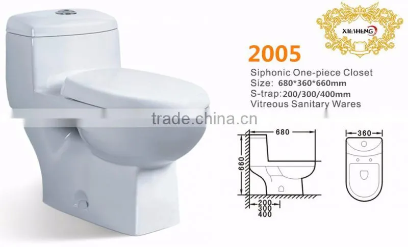 Ceramic one piece cheap WC Toilet With Soft Close Seat