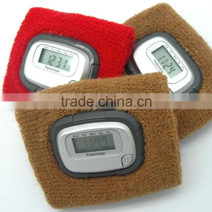 Wristband pedometer with stopwatch