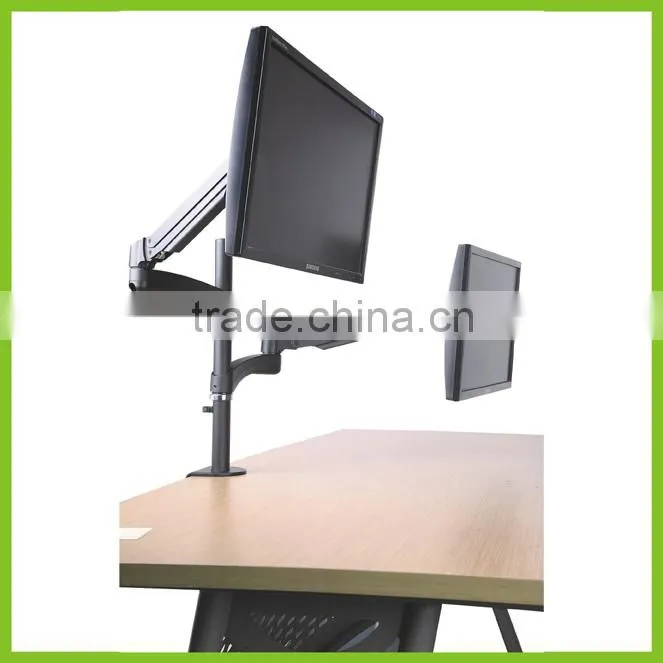 GS352D-V Gas Spring Dual Monitor Arm VESA100x100 Articulating Table Mount