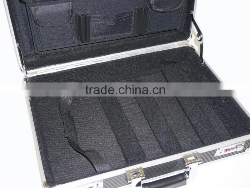 Aluminum Tool Case with Black Shoulder Belt for Easy Carrying, Measures 455 x 330 x 152mm