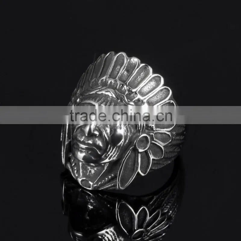 2016 Hot selling old fashiones 316L stainless steel Indian ring for souvenir