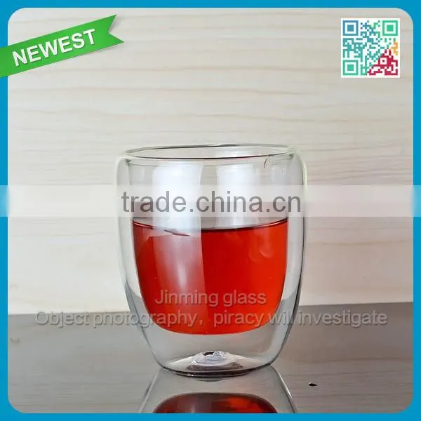 2015 hot sale double wall glass cups pyrex mugs creative juice cup beer mug