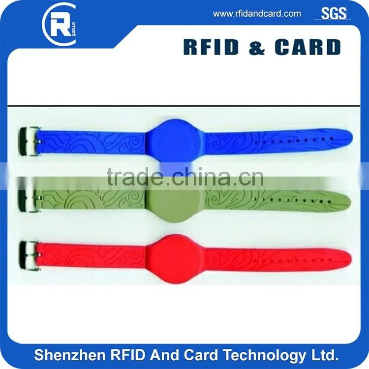 NTAG213 Adjustable Rfid Silicone Wristbands/ Rfid Bracelet silk-printing/NFC wristband