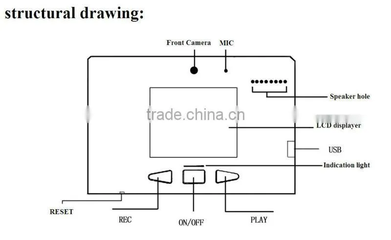 2.4 inch USB Video recorder player with 300,000 pixels camera