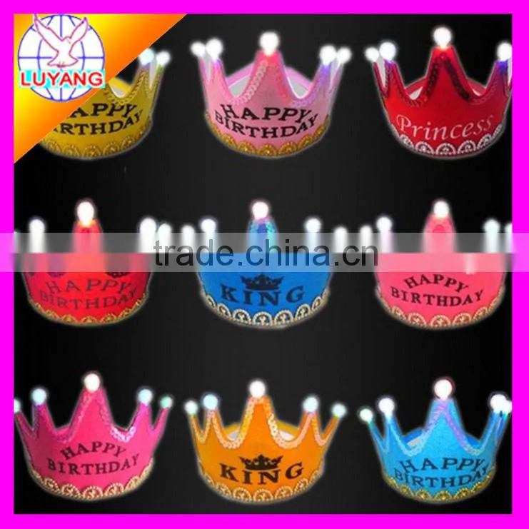 kids birthday LED hat ornaments lyl001