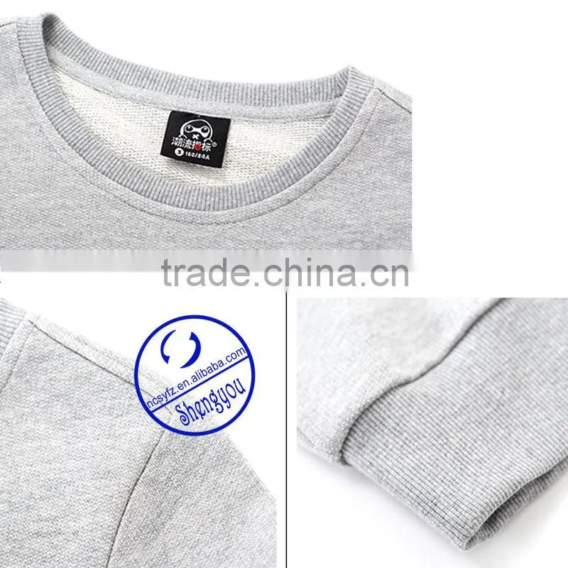 2015 Custom Mens Plian Long Sleeve Pullover Hoodie Sweatshirts with Printed