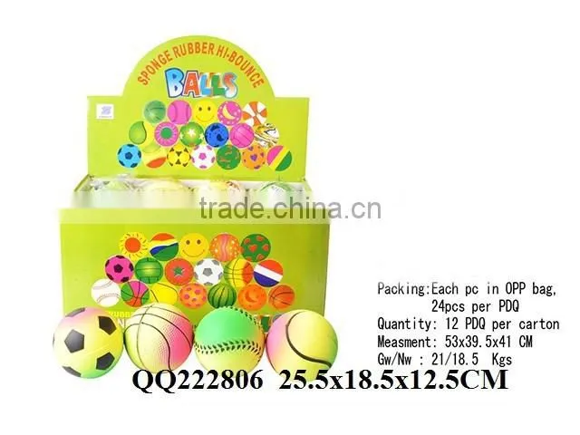 So beautiful hot sale 63mm watermelon design fluorescence rubber ball