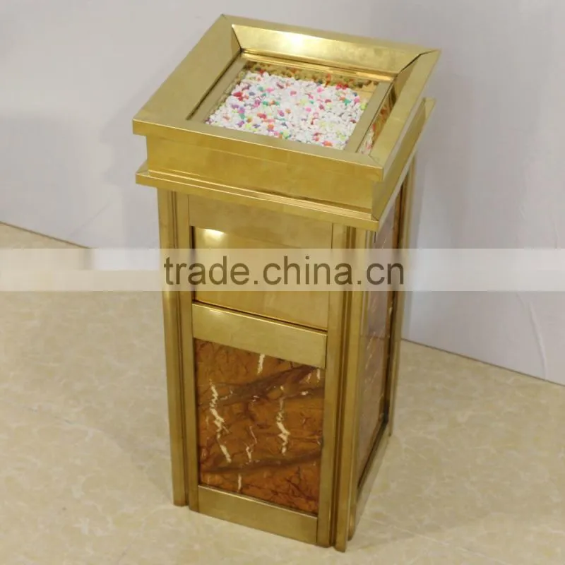 High quality decorated hotel metal dustbin