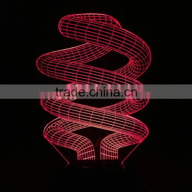 snow mountain crystal table light base wedding 3d optical illusions led light decoration
