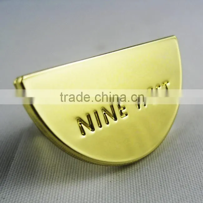 customized metal label with embossed letters