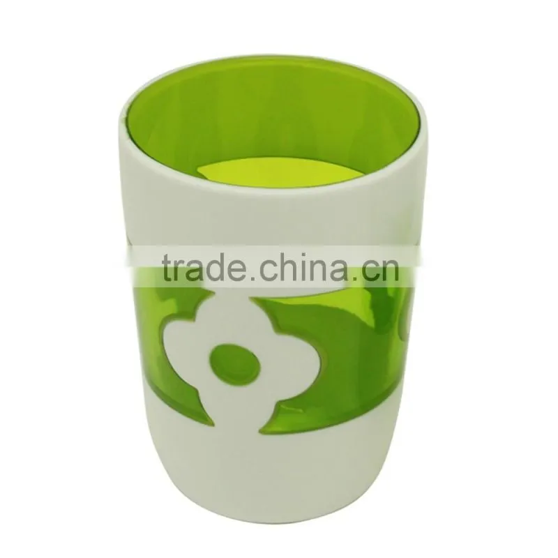 plastic material green bathroom accessory gargle cup