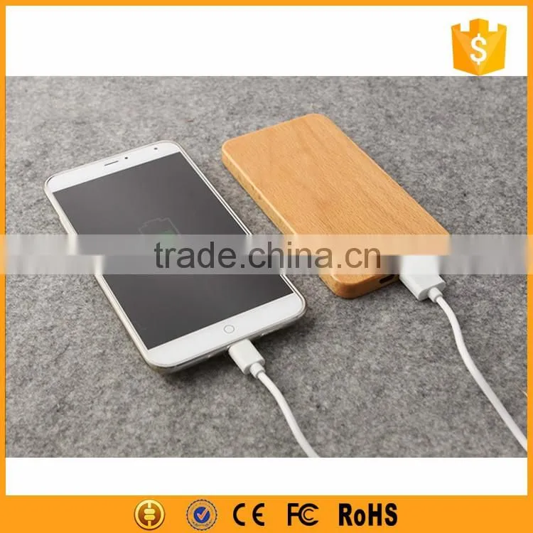 Bamboo case anti-radiation 4000mah power bank for mobile