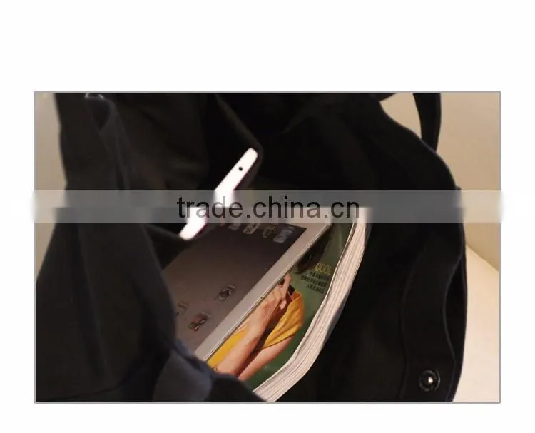 Accept custom logo canvas material single shopping bag
