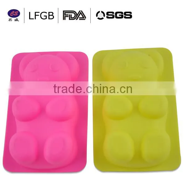 2014 fashionable and customized professional teddy bear shape silicone cake mould
