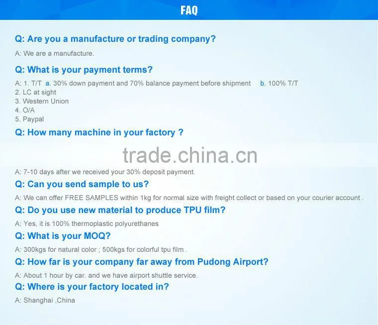 Supply Polyester Film, Transparent Tpu Film