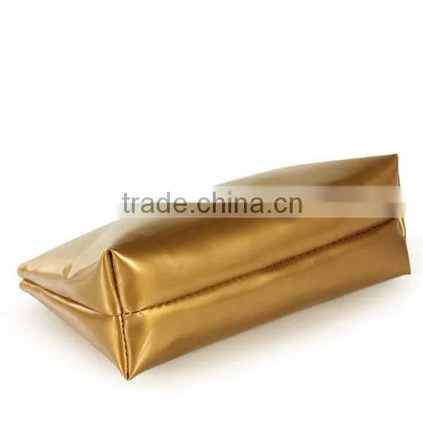 Golden pvc cosmetic bag