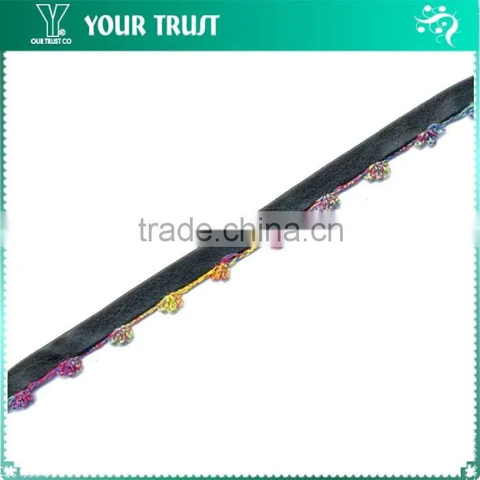 Width 1.2 Centimeter Black Silver Metallic Nylon Braid Trimming