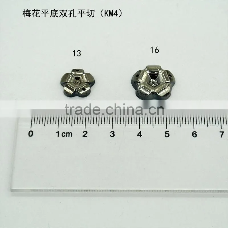 KM4 marguerite 13mm 16mm flat back sew on acrylic rhinestones for fashion decoration, craft making, garment bags accessories