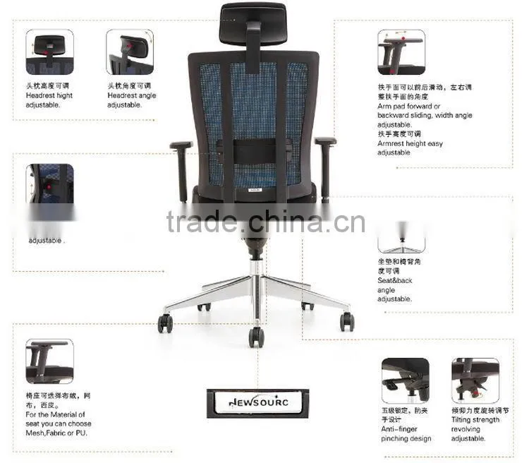Sunshine Furniture Comfortable Best Ergonomic Office Chair Supplied by Manufacturer in Guangzhou Guangdong