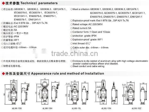 dLXK explosion proof limit switch