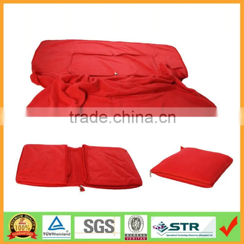 customize logo zip up polar fleece throw blanket easy to carry