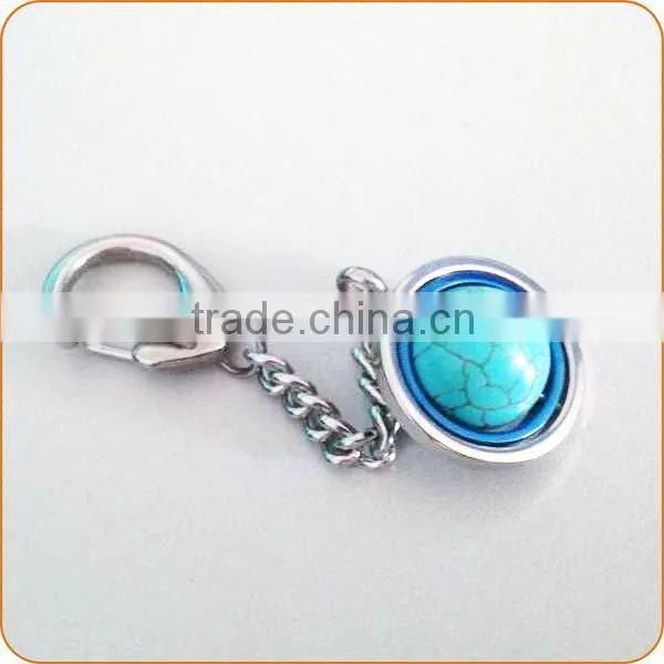 3d Custom Shaped Keychain Swivel Turquoise Ball Keychain