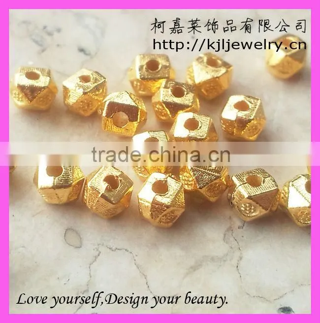 wholesale loose beads, metal gold alloy facted nugget beads