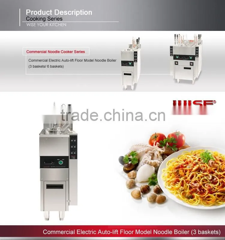 2016 New Product Efficient Auto Lift Up Electric Pasta Cooker with 3 Baskets For Commerical Restaurant Use