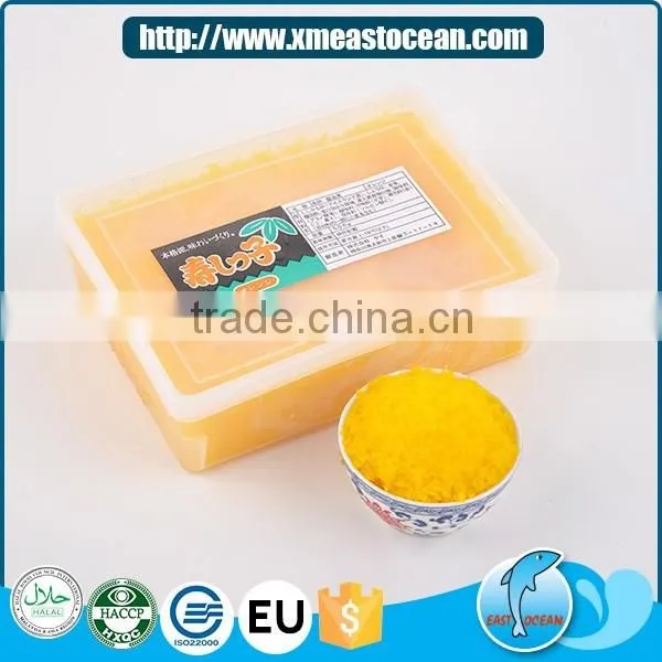 Japanese sushi material healthy seasoned yellow frozen capelin roe