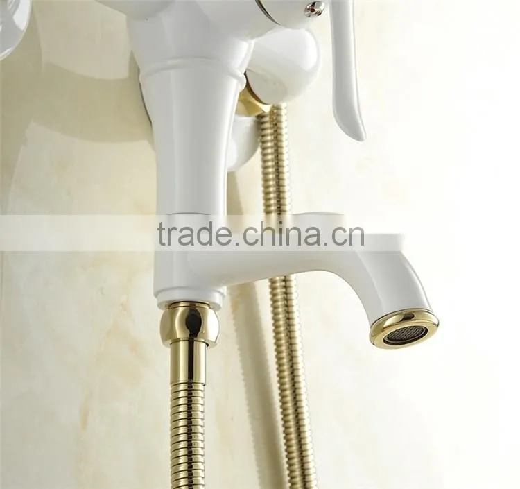 2016 new modern bathroom shower set,white painted rainfall shower set