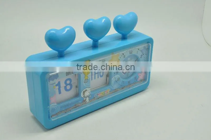 The 2011 new design lovely snoopy plastic calender table clock RD9871-1