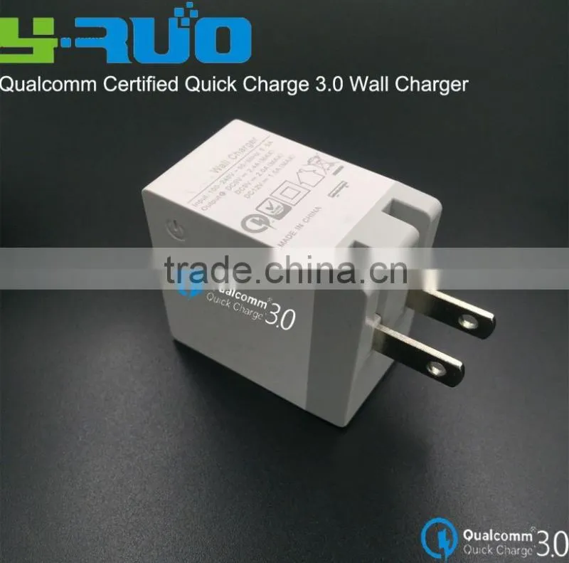 Alibaba express usa qualcomm certified quick charge QC 3.0 travel Charger output for Samsung galaxy S 6, google nexus 6