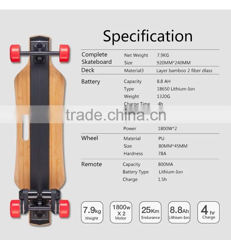 Drop shipping from USA warehouse 3600W boosted dual motor skateboard high power electric longboard