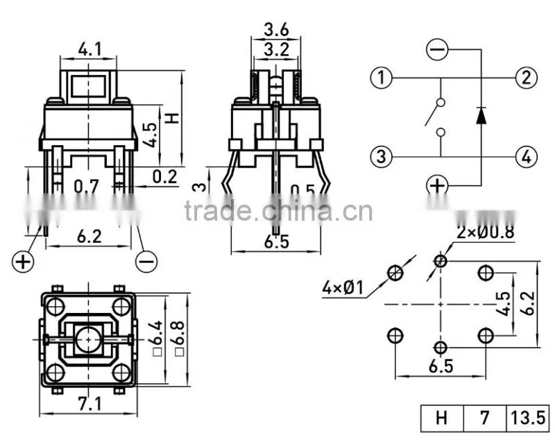 TSL06111 6*6mm illuminated led Tact Switch