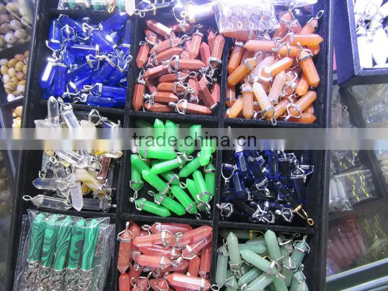 Wholesale crystal pillar design pendant healing crystal pendant
