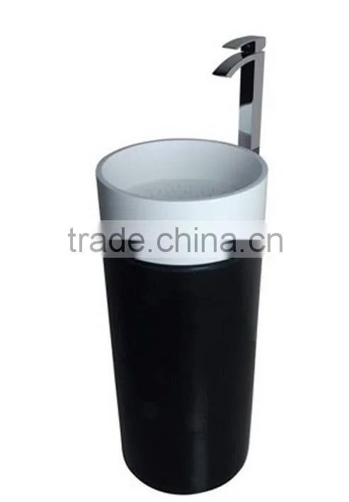 Solid Surface Table Top Man-made Stone Pedestal Basin, artificial stone Freestanding wash basin
