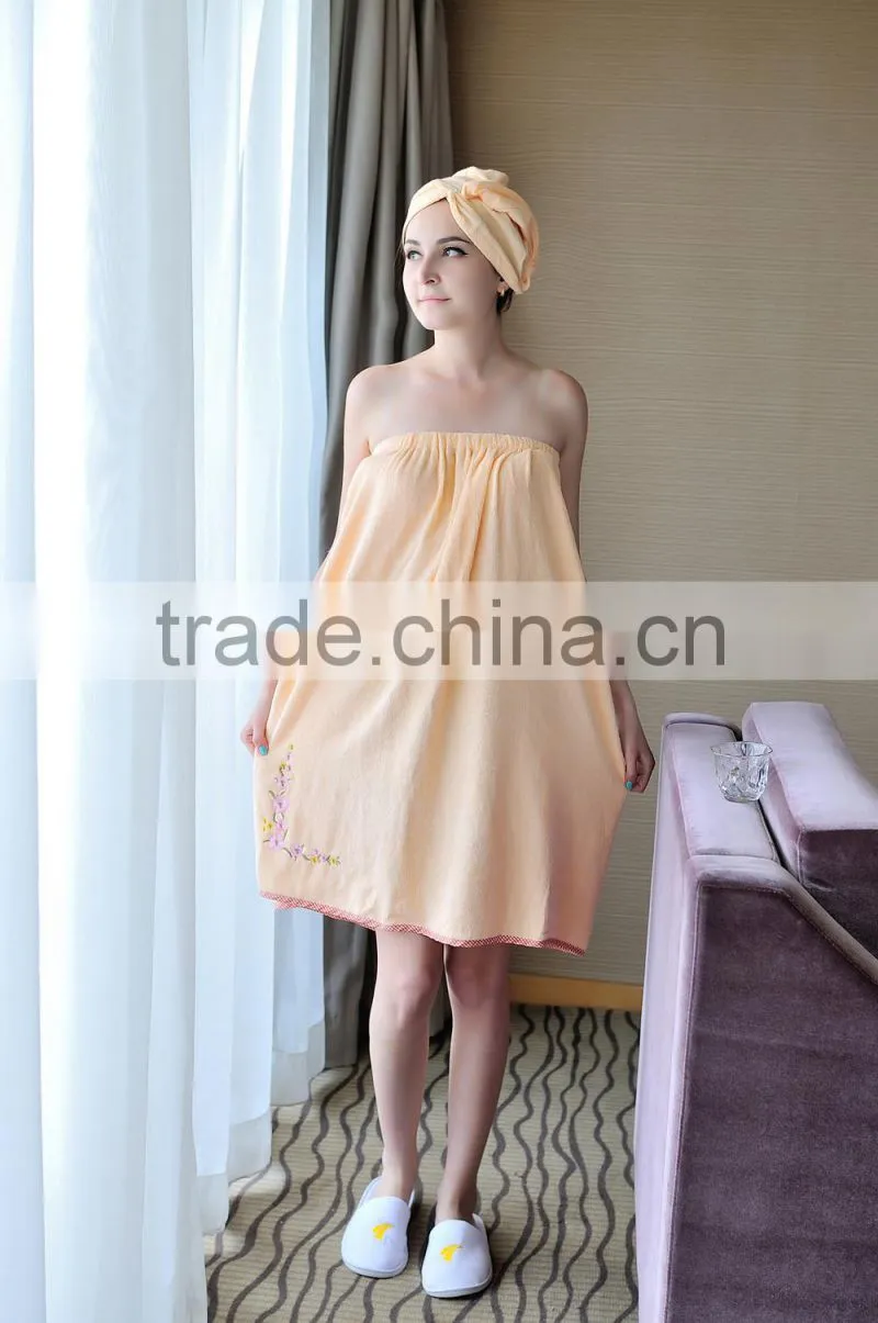 Soft feel bamboo bath skirt with embroidery
