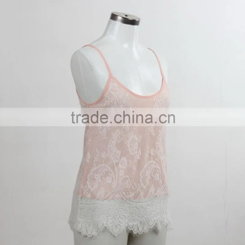 F5S15298 Printing Lace Sexy Camisole for woman