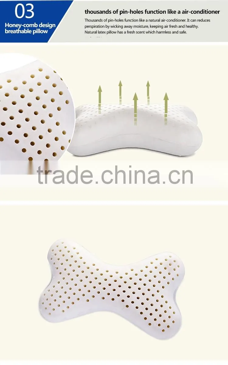 XD-KO001 65D 100% natural latex car massage pillow/car neck pillow with size 30*20*10