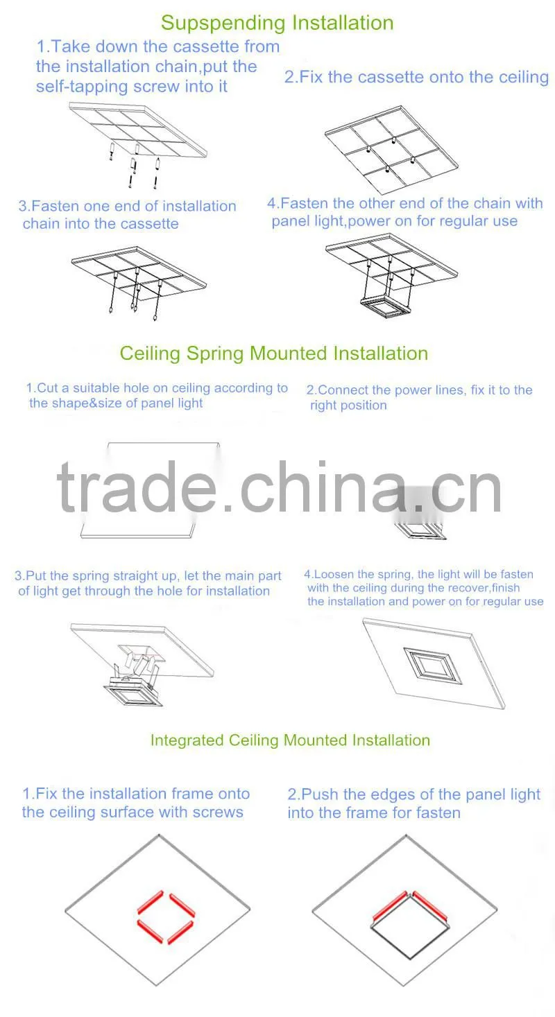 Warm White 600*600 48W SMD Triac Dimming LED Panel Light with wall switch